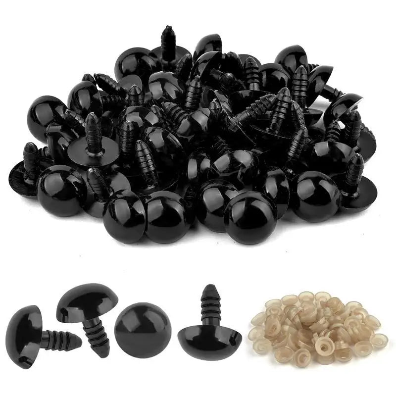 50/100pcs 5-20mm Safety Eyes Eyeball Black Plastic Doll Accessories For Toys Amigurumi Diy Kit Crafts Eyes Animal Doll Decor