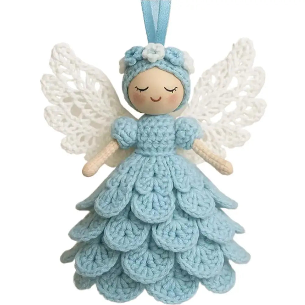 DIY Crochet Angel Ornament Kit Christmas Tree Decor Handmade Holiday Craft with Soft Yarn Step by Step Instructions