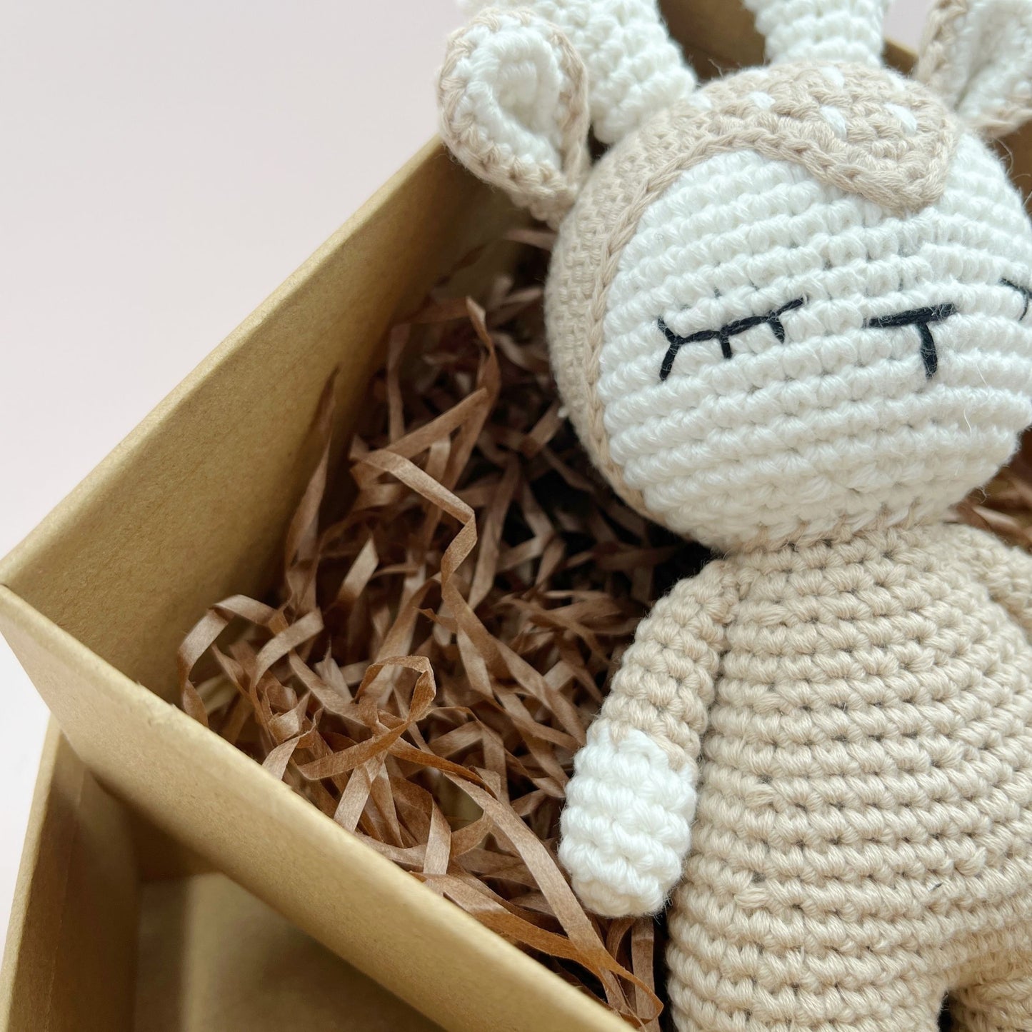 Handcrafted Eco-Friendly Fawn Plush Toy, Soft Crochet & Knitted Amigurumi for Babies
