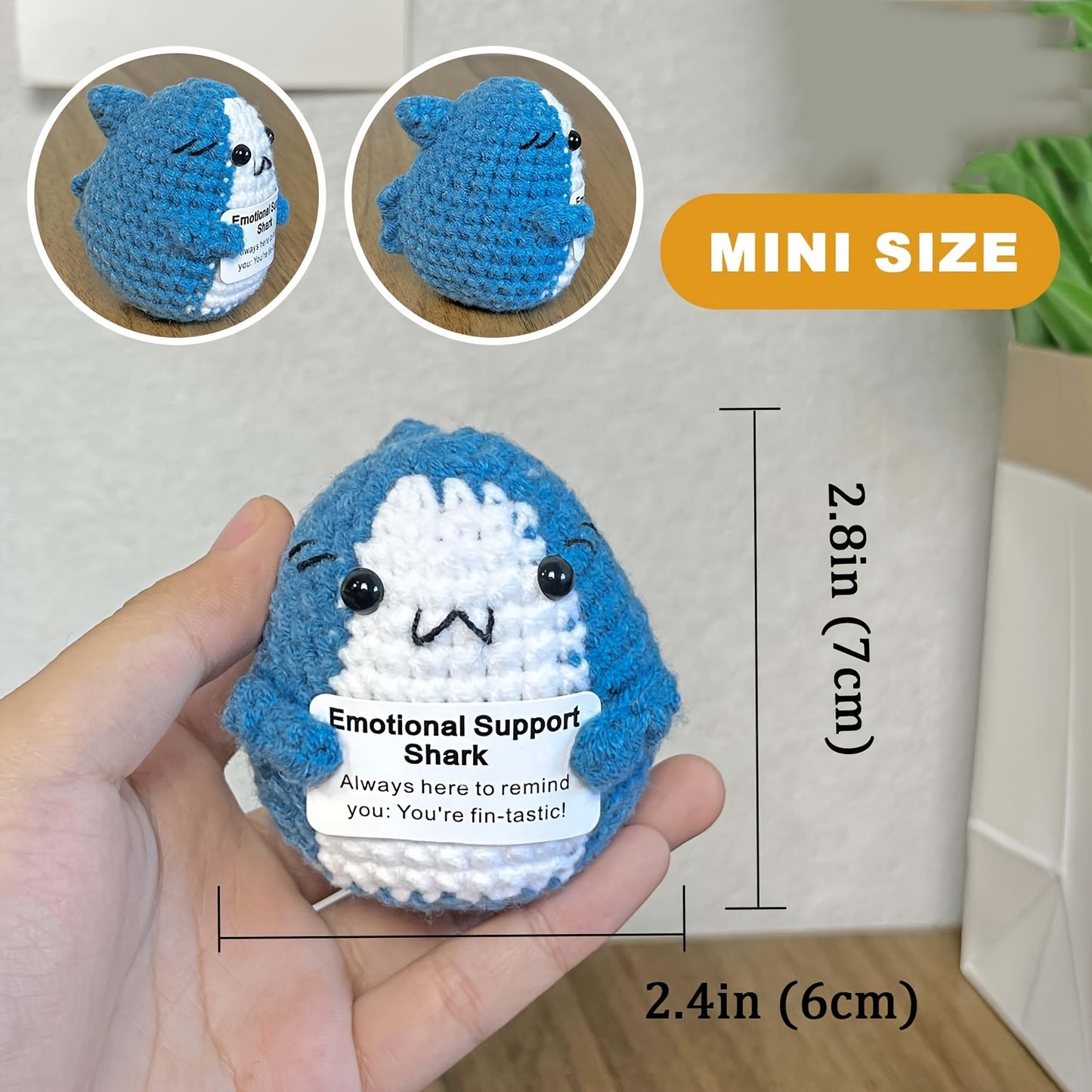 Emotional Support Shark Crochet Amigurumi: Handmade in 30 Minutes, Perfect Birthday Gift for Shark Lovers