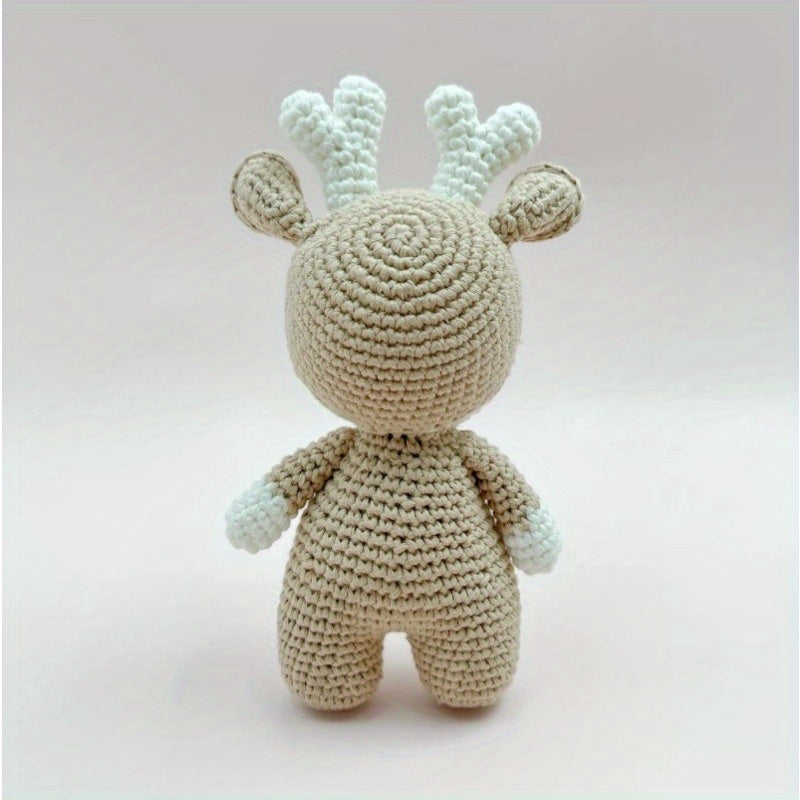 Handcrafted Eco-Friendly Fawn Plush Toy, Soft Crochet & Knitted Amigurumi for Babies
