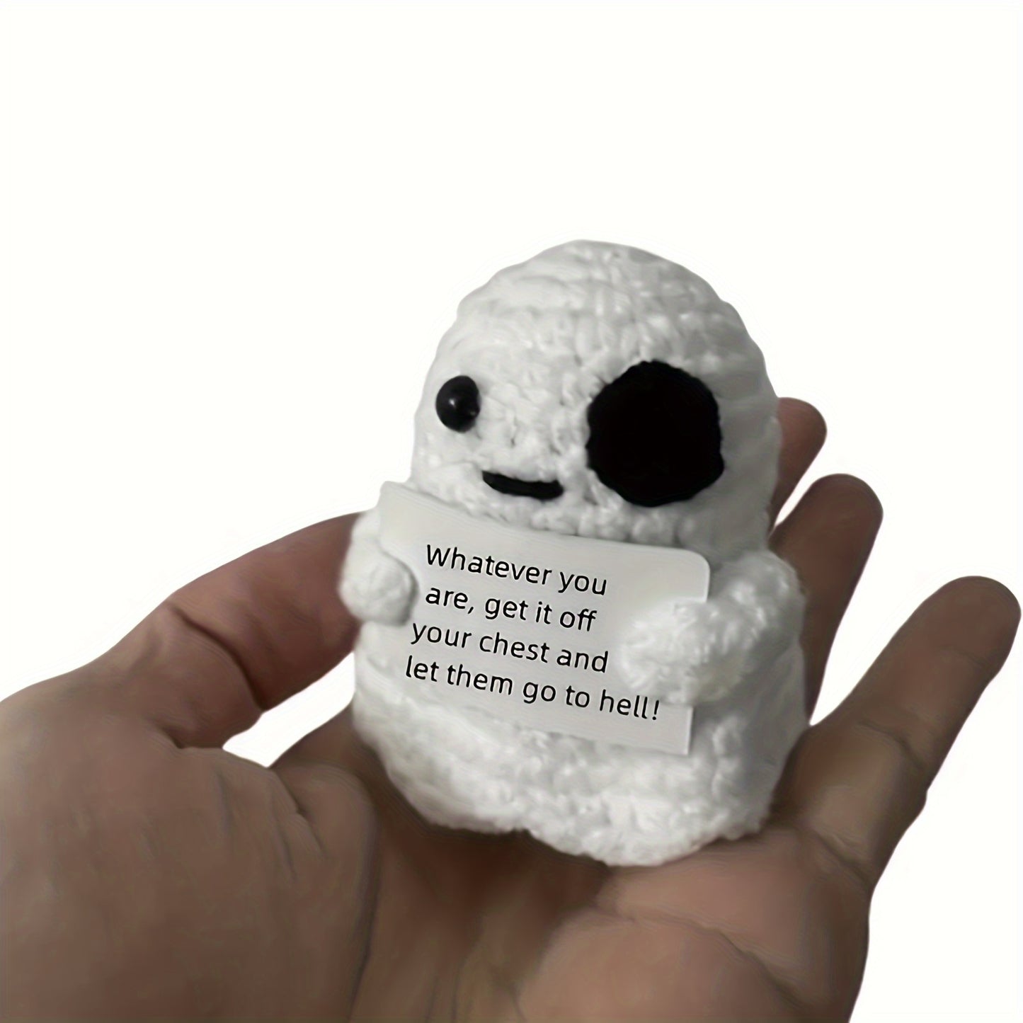 1pc Adorable Handmade Crochet Small Ghost Pendant With 6cm/2.36in Of Yarn, A Fun And Whimsical Gift For Plush Birthday Gift Party Decoration Encouragement