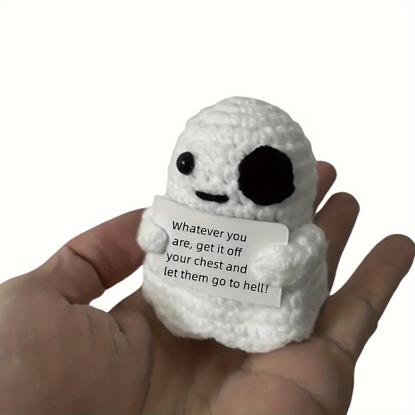 1pc Adorable Handmade Crochet Small Ghost Pendant With 6cm/2.36in Of Yarn, A Fun And Whimsical Gift For Plush Birthday Gift Party Decoration Encouragement