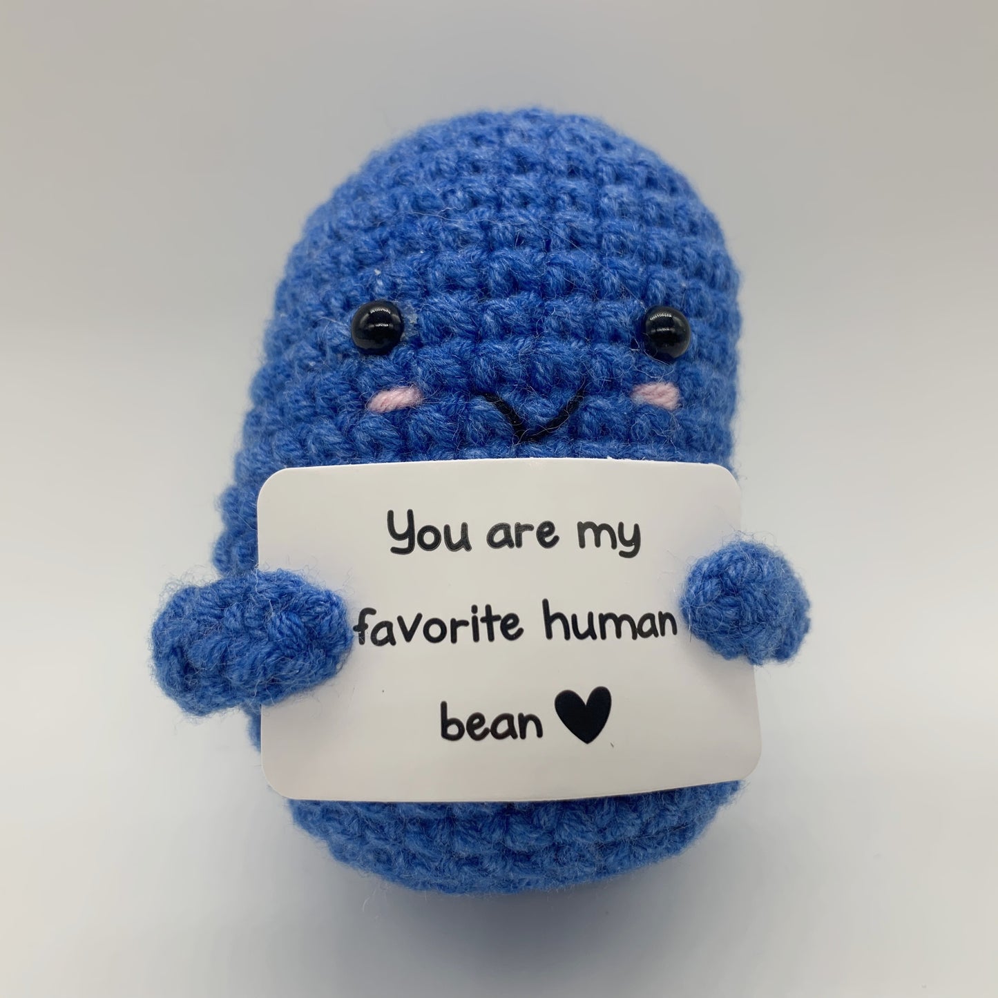 1pcs, Positive Bean, Positive Affirmation Gifts, Crochet Positive Bean, Funny Unique Crochet Plush Gift, Birthday Gifts You Are My Favorite Human Bean! (Without Box) Christmas, Halloween Gift
