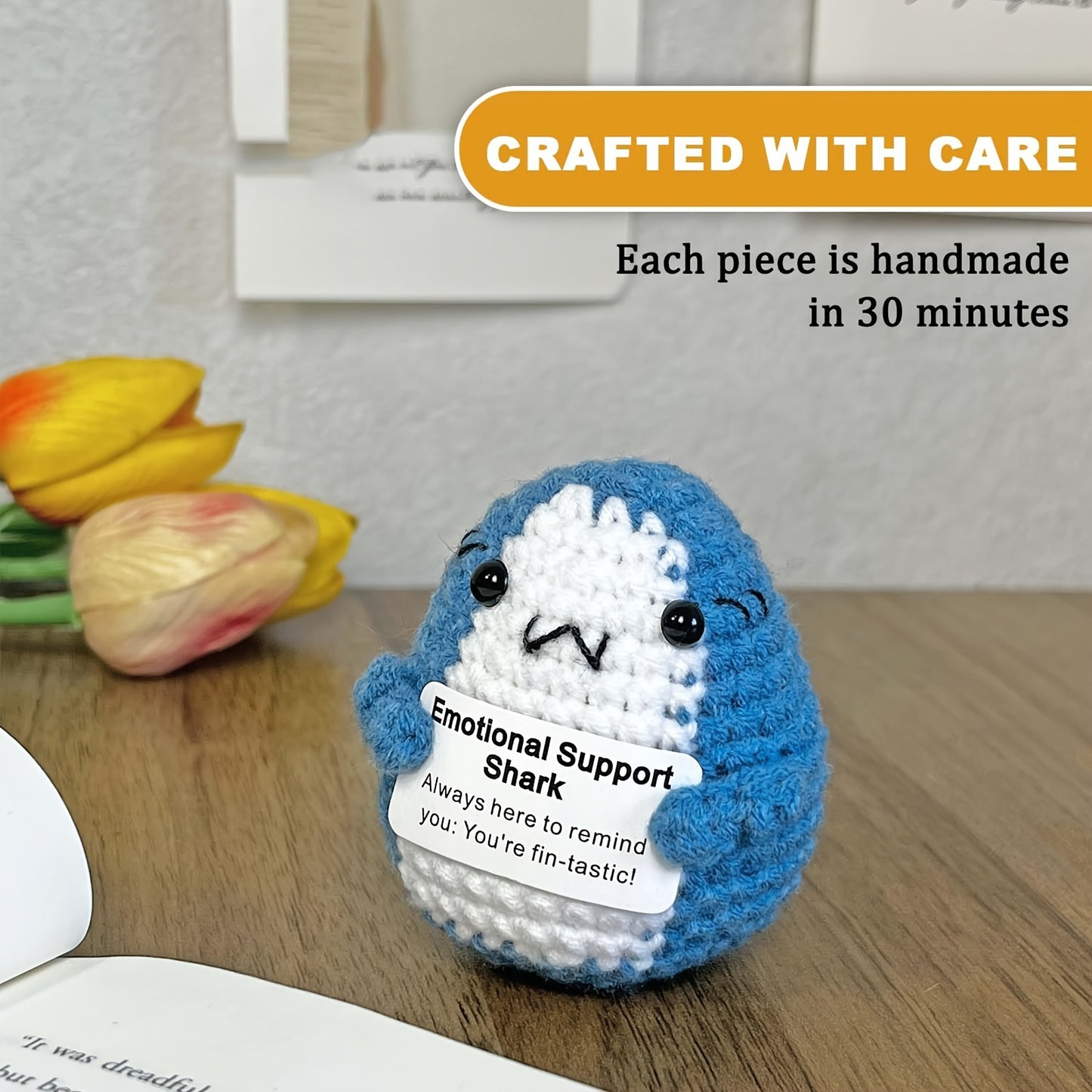 Emotional Support Shark Crochet Amigurumi: Handmade in 30 Minutes, Perfect Birthday Gift for Shark Lovers