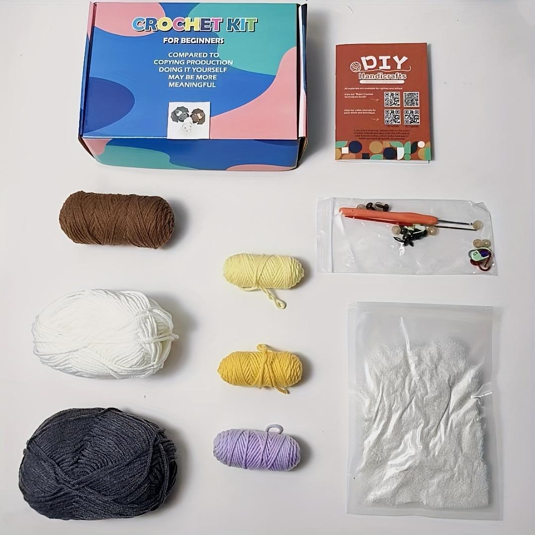 Halloween Bat Crochet Kit For Beginners - Complete Starter Set With Step-By-Step Video Tutorials, Diy Knitting Supplies In White, Gray & Brown, Cute Decorative Ornaments, Perfect Holiday Gift Craft Halloween Kits