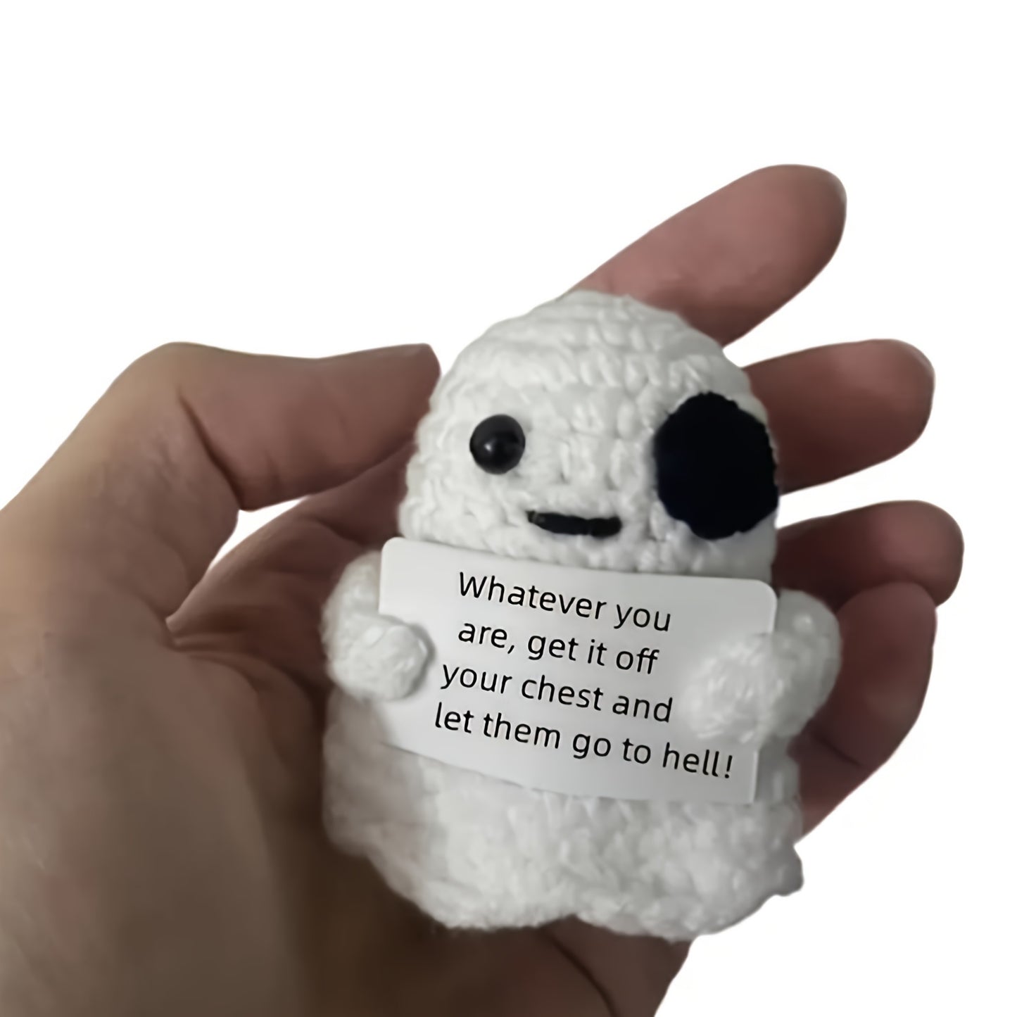 1pc Adorable Handmade Crochet Small Ghost Pendant With 6cm/2.36in Of Yarn, A Fun And Whimsical Gift For Plush Birthday Gift Party Decoration Encouragement