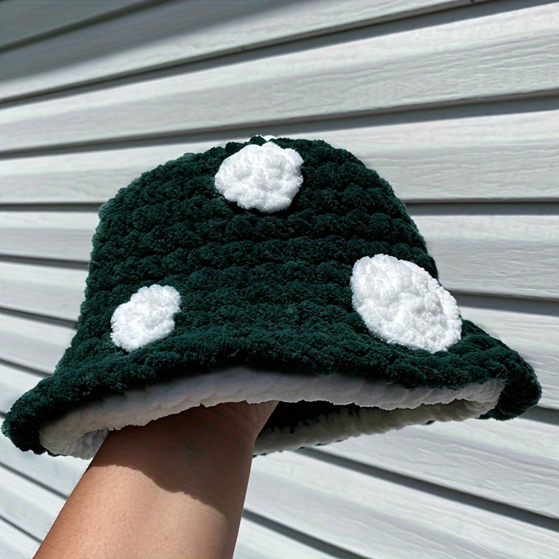 Handmade Crochet Mushroom Beanie Hat - Cozy Winter Bucket Hat For Babies
