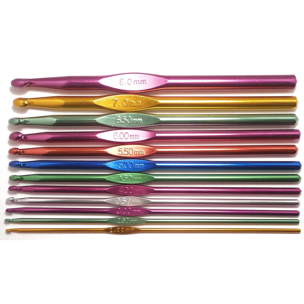 Crochet Hook Set Handle Knitting Needles 2.5mm 3mm 3.5mm 4mm 4.5mm 5mm 5.5mm 6mm 7mm 8mm 9mm 10mm Yarn Sweater Weave Craft Tools