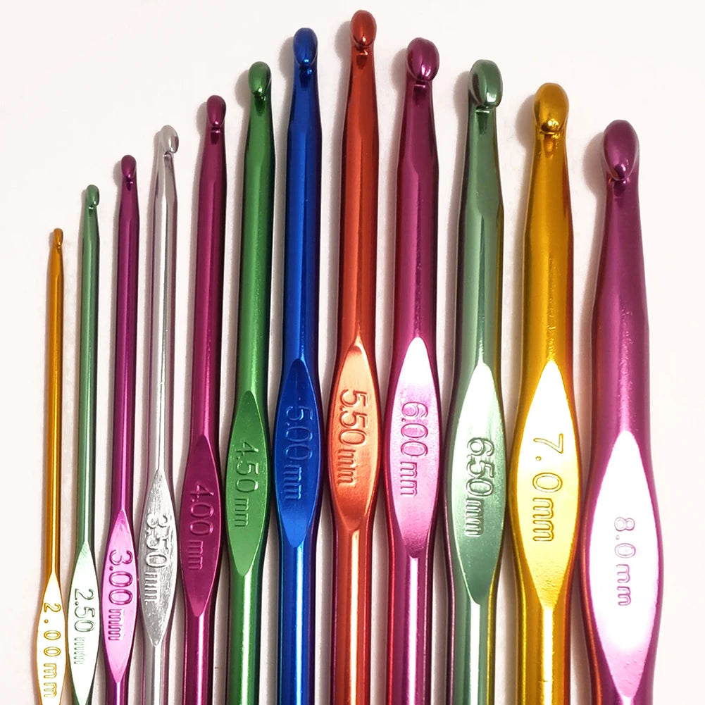 Crochet Hook Set Handle Knitting Needles 2.5mm 3mm 3.5mm 4mm 4.5mm 5mm 5.5mm 6mm 7mm 8mm 9mm 10mm Yarn Sweater Weave Craft Tools