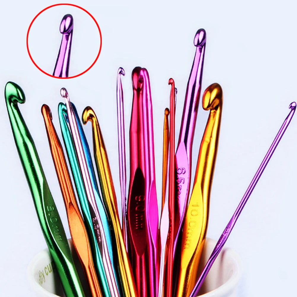 Crochet Hook Set Handle Knitting Needles 2.5mm 3mm 3.5mm 4mm 4.5mm 5mm 5.5mm 6mm 7mm 8mm 9mm 10mm Yarn Sweater Weave Craft Tools