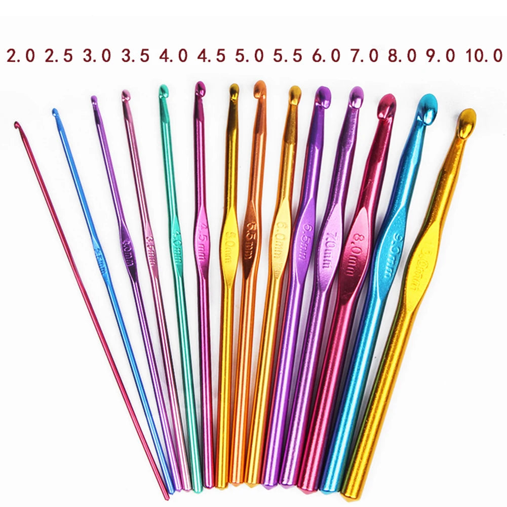 Crochet Hook Set Handle Knitting Needles 2.5mm 3mm 3.5mm 4mm 4.5mm 5mm 5.5mm 6mm 7mm 8mm 9mm 10mm Yarn Sweater Weave Craft Tools