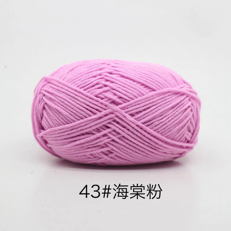 40-50g/Set 4ply Milk Cotton(80%) Knitting Yarn Needlework Dyed Lanas For Crochet Craft Sweater Hat Dolls At Low Price