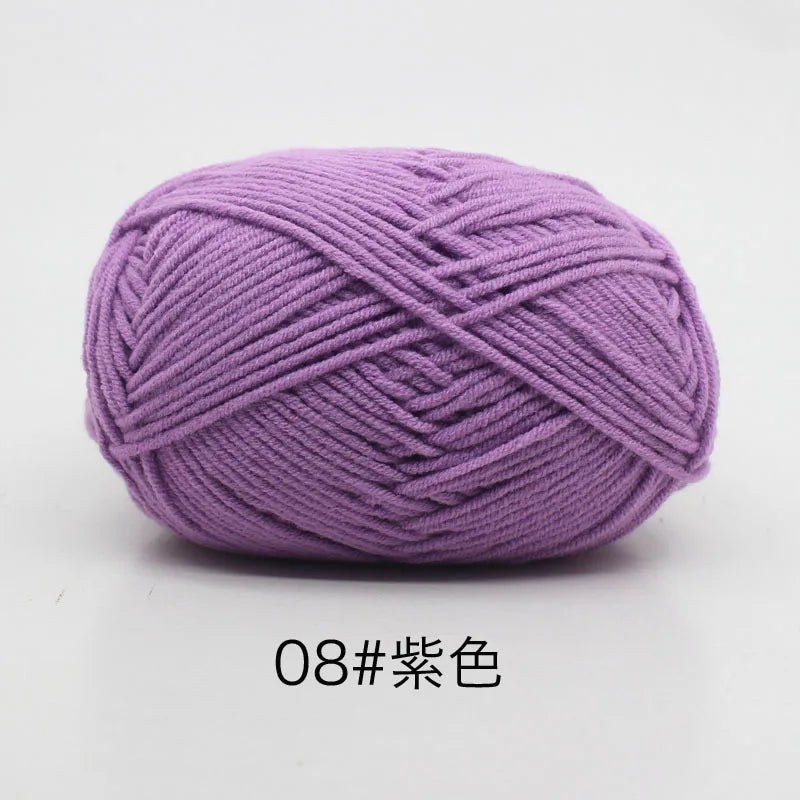 40-50g/Set 4ply Milk Cotton(80%) Knitting Yarn Needlework Dyed Lanas For Crochet Craft Sweater Hat Dolls At Low Price