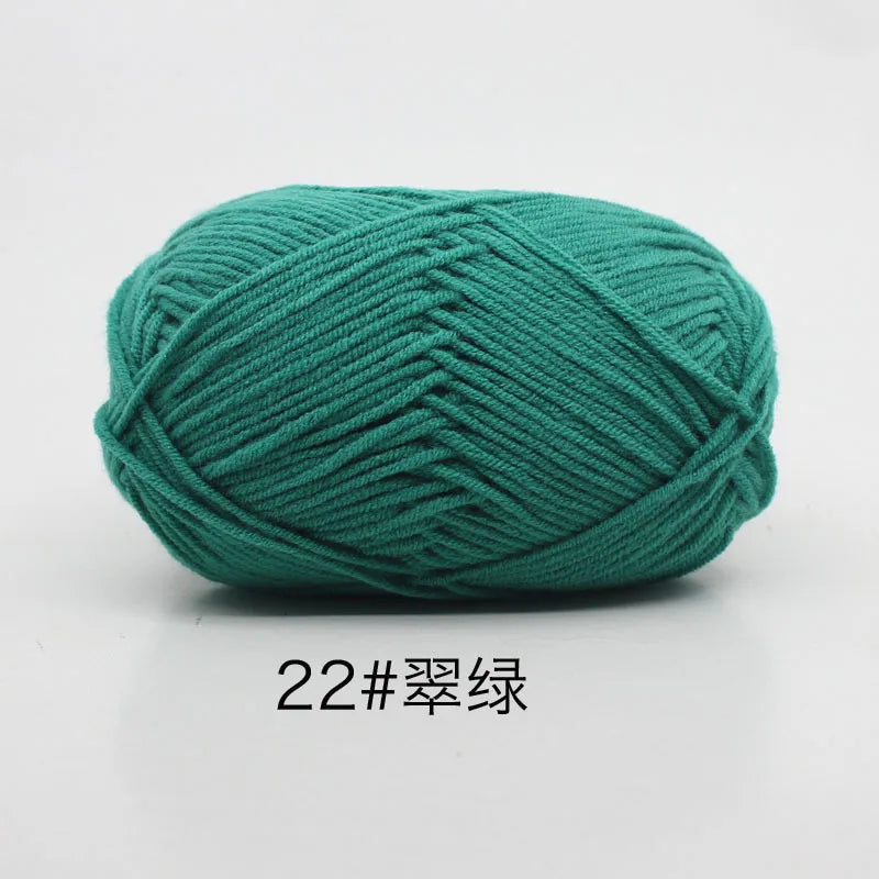 40-50g/Set 4ply Milk Cotton(80%) Knitting Yarn Needlework Dyed Lanas For Crochet Craft Sweater Hat Dolls At Low Price