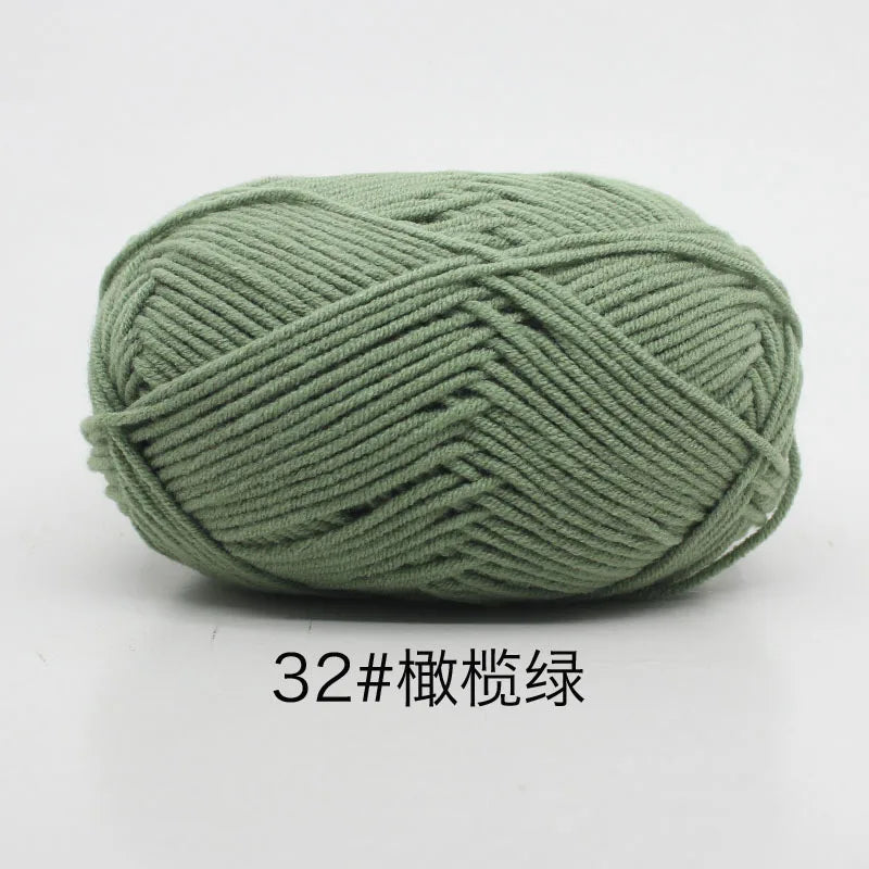 40-50g/Set 4ply Milk Cotton(80%) Knitting Yarn Needlework Dyed Lanas For Crochet Craft Sweater Hat Dolls At Low Price