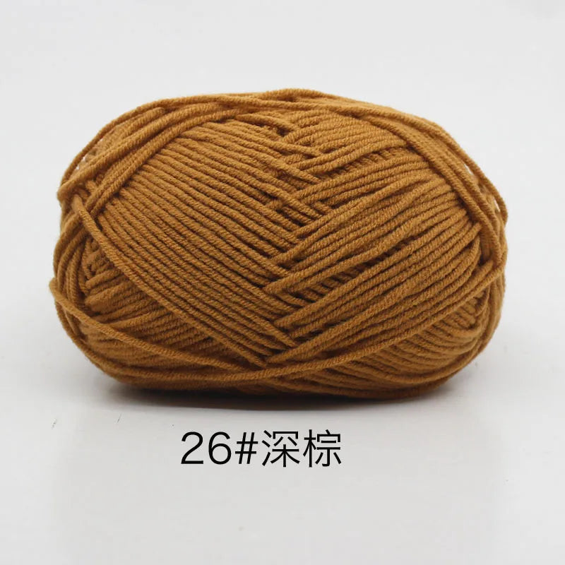 40-50g/Set 4ply Milk Cotton(80%) Knitting Yarn Needlework Dyed Lanas For Crochet Craft Sweater Hat Dolls At Low Price