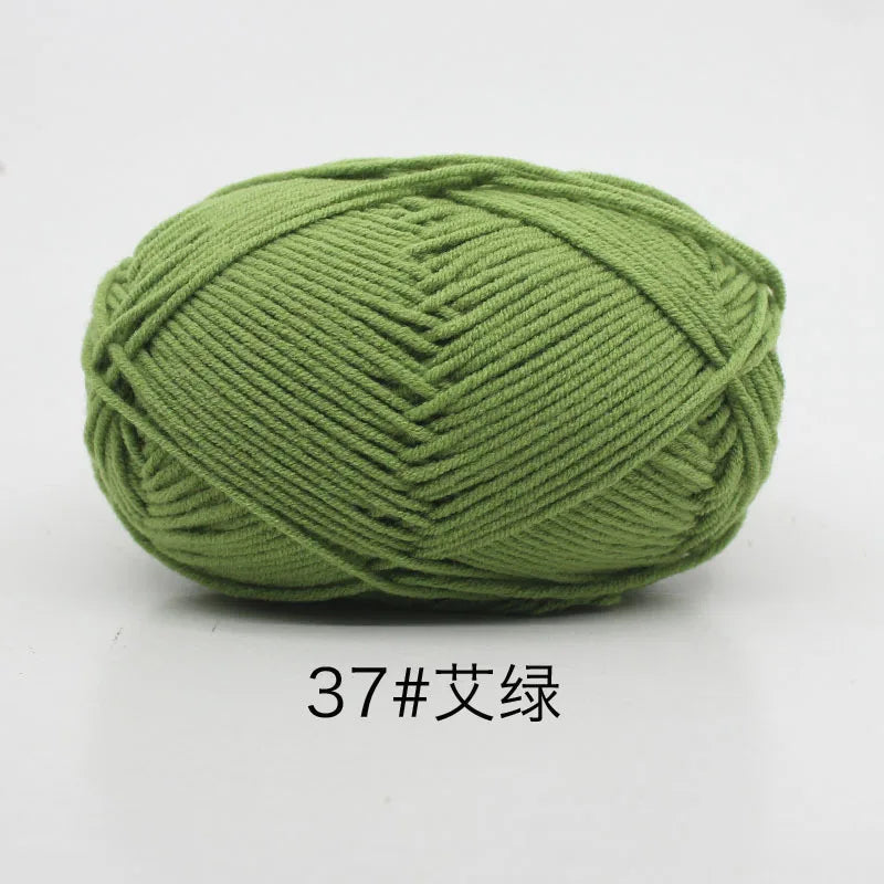 40-50g/Set 4ply Milk Cotton(80%) Knitting Yarn Needlework Dyed Lanas For Crochet Craft Sweater Hat Dolls At Low Price