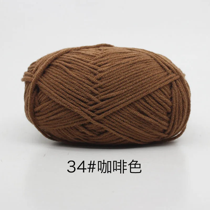 40-50g/Set 4ply Milk Cotton(80%) Knitting Yarn Needlework Dyed Lanas For Crochet Craft Sweater Hat Dolls At Low Price
