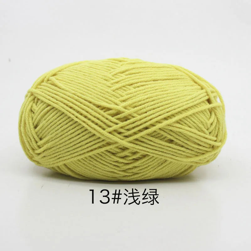 40-50g/Set 4ply Milk Cotton(80%) Knitting Yarn Needlework Dyed Lanas For Crochet Craft Sweater Hat Dolls At Low Price