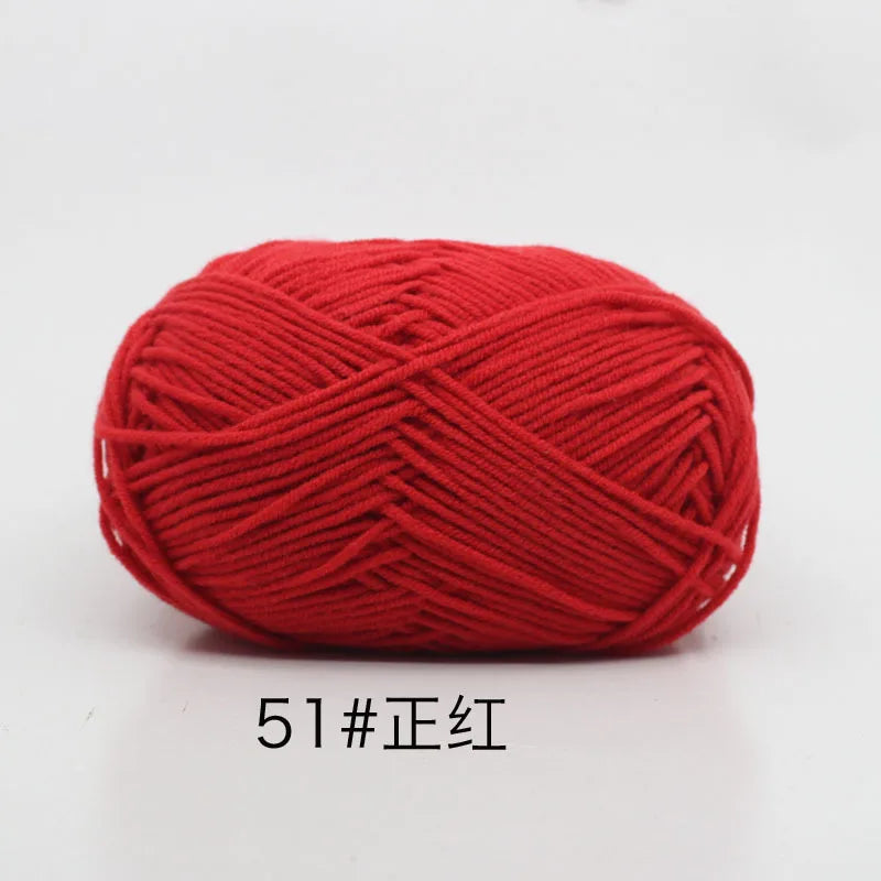 40-50g/Set 4ply Milk Cotton(80%) Knitting Yarn Needlework Dyed Lanas For Crochet Craft Sweater Hat Dolls At Low Price