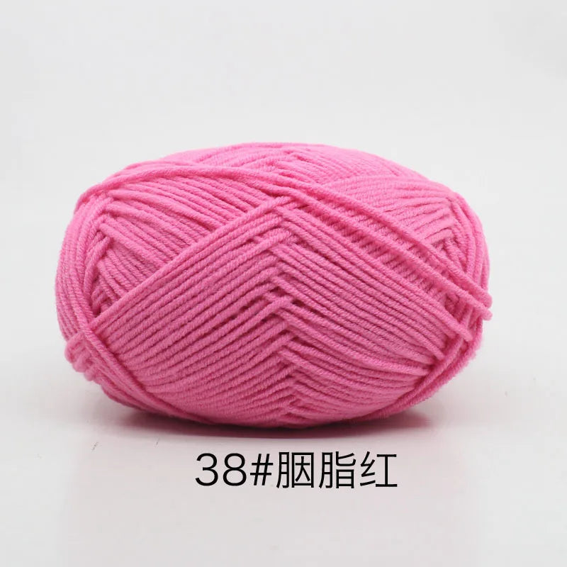 40-50g/Set 4ply Milk Cotton(80%) Knitting Yarn Needlework Dyed Lanas For Crochet Craft Sweater Hat Dolls At Low Price