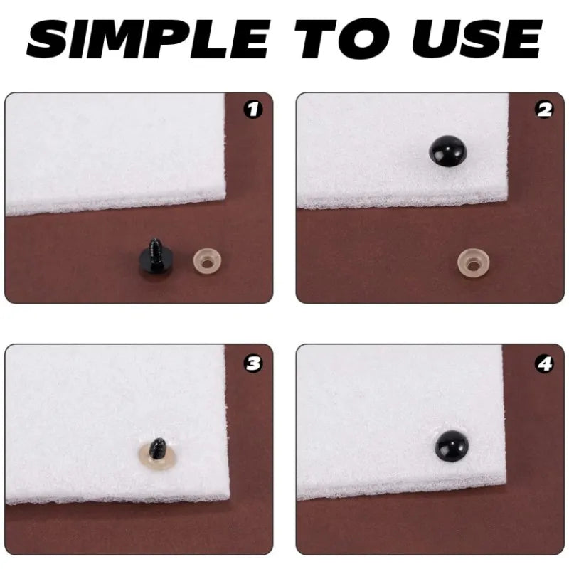 Wholesale 500PCS 5/6/7/8/9/10/12/14/16/18mm Plastic Safety Eyes For Toys Diy Mix Size Crochet Animal Eye Doll toys Accessories