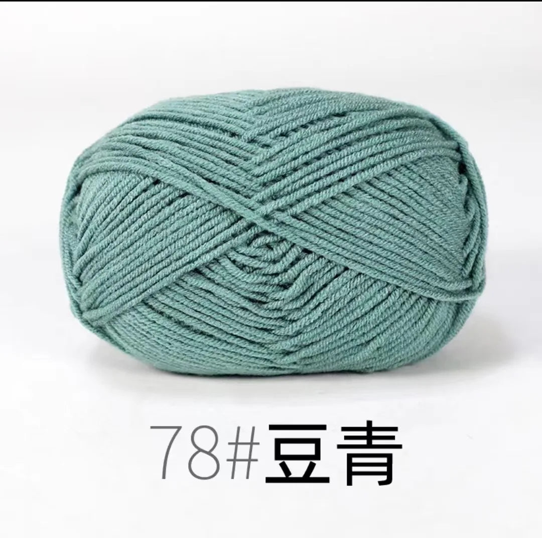 40-50g/Set 4ply Milk Cotton(80%) Knitting Yarn Needlework Dyed Lanas For Crochet Craft Sweater Hat Dolls At Low Price