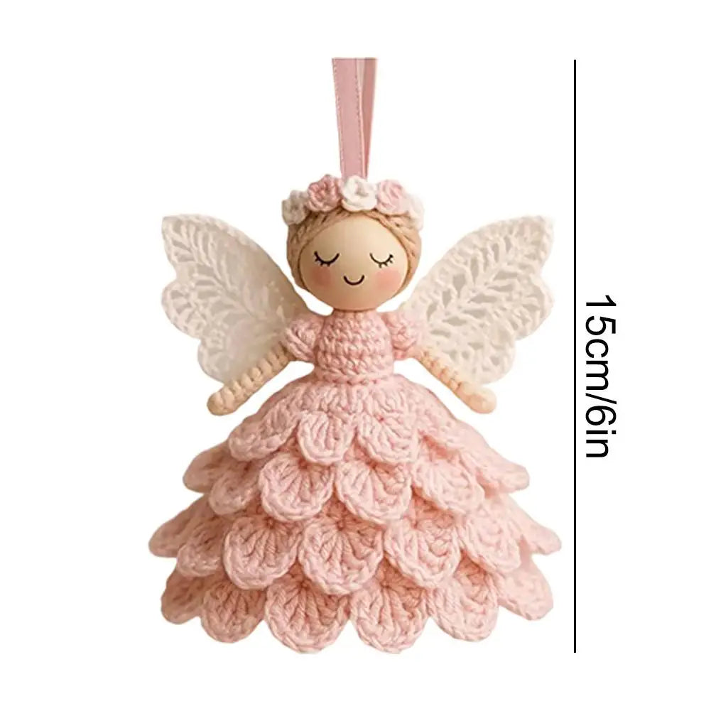 DIY Crochet Angel Ornament Kit Christmas Tree Decor Handmade Holiday Craft with Soft Yarn Step by Step Instructions