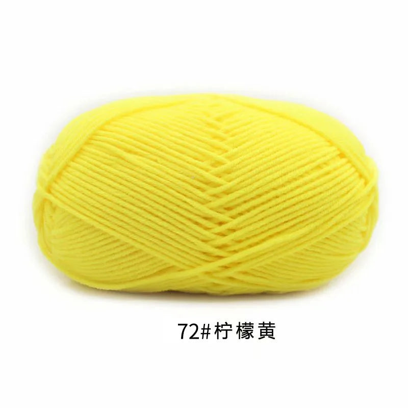 40-50g/Set 4ply Milk Cotton(80%) Knitting Yarn Needlework Dyed Lanas For Crochet Craft Sweater Hat Dolls At Low Price