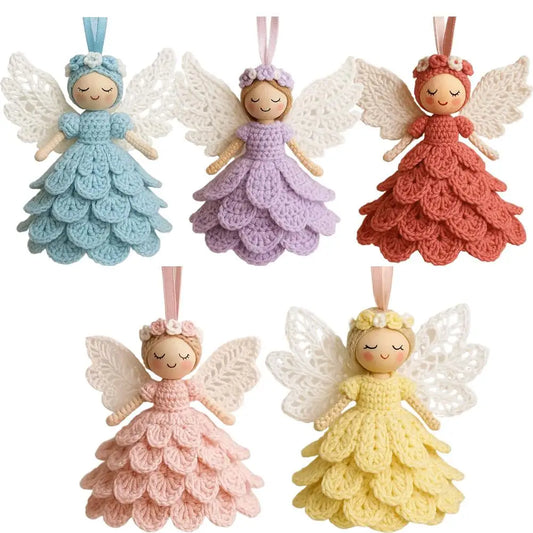 DIY Crochet Angel Ornament Kit Christmas Tree Decor Handmade Holiday Craft with Soft Yarn Step by Step Instructions