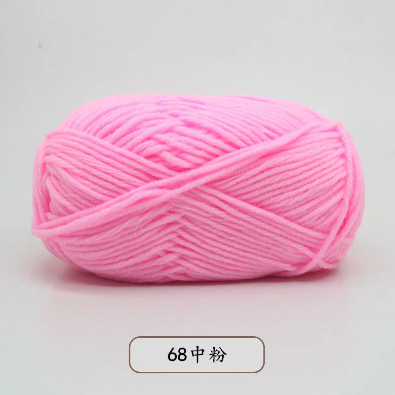 40-50g/Set 4ply Milk Cotton(80%) Knitting Yarn Needlework Dyed Lanas For Crochet Craft Sweater Hat Dolls At Low Price