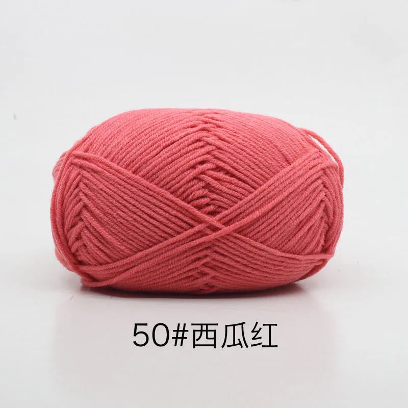 40-50g/Set 4ply Milk Cotton(80%) Knitting Yarn Needlework Dyed Lanas For Crochet Craft Sweater Hat Dolls At Low Price