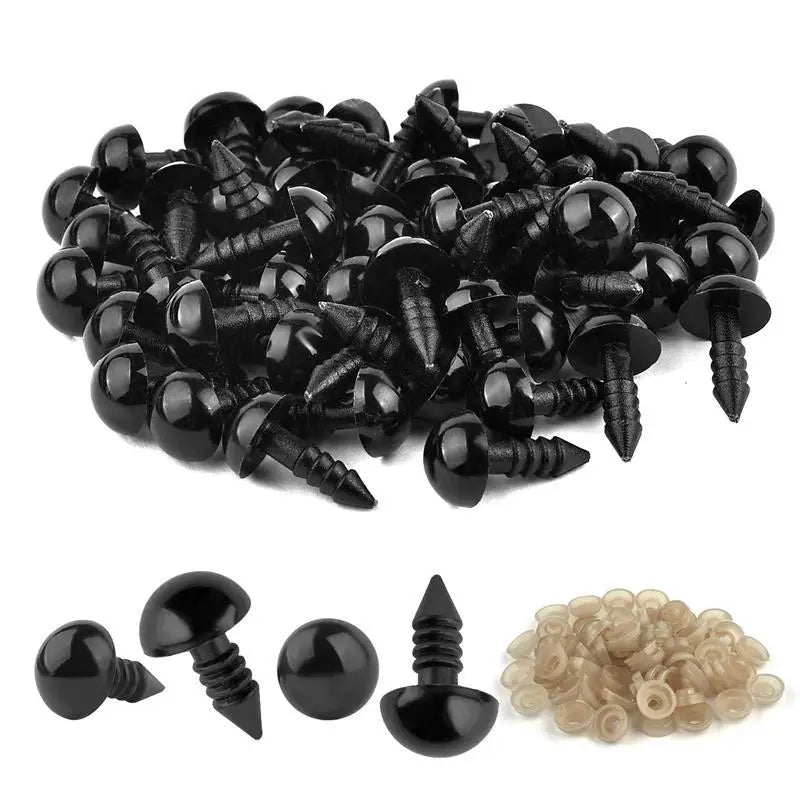 50/100pcs 5-20mm Safety Eyes Eyeball Black Plastic Doll Accessories  For Toys Amigurumi Diy Kit Crafts Eyes Animal Doll Decor