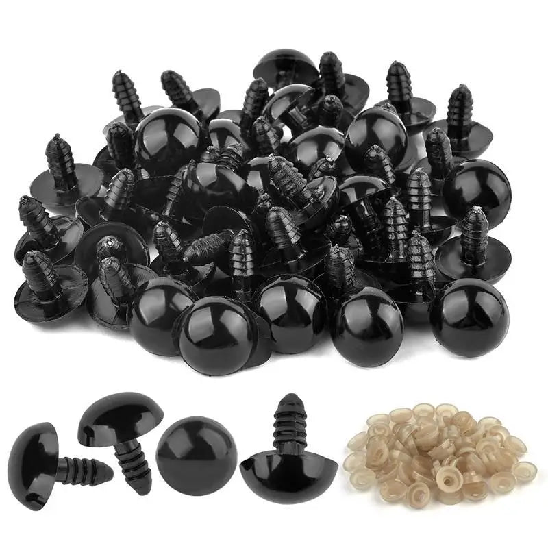50/100pcs 5-20mm Safety Eyes Eyeball Black Plastic Doll Accessories  For Toys Amigurumi Diy Kit Crafts Eyes Animal Doll Decor