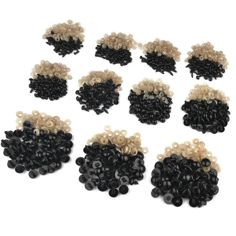 50/100pcs 5-20mm Safety Eyes Eyeball Black Plastic Doll Accessories  For Toys Amigurumi Diy Kit Crafts Eyes Animal Doll Decor