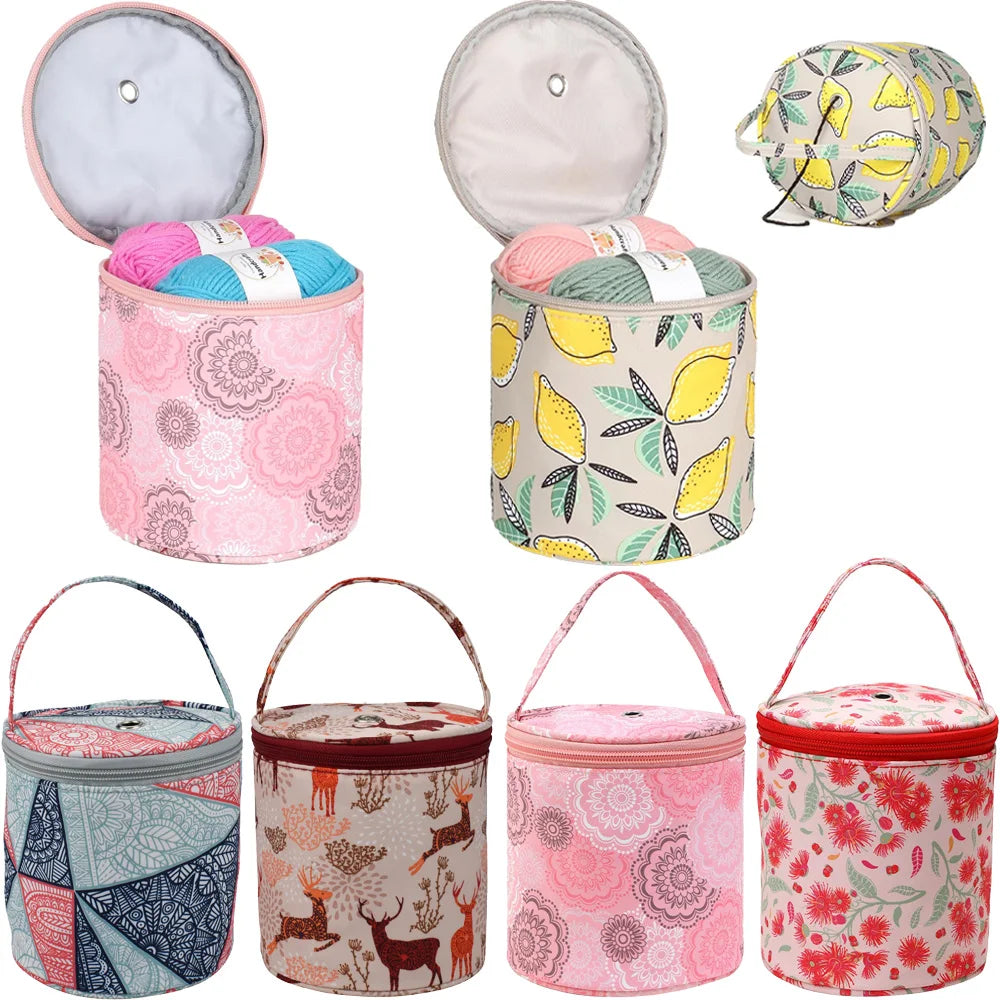 Small Yarn Bag With Holes,Portable Knitted Wool Yarn Storage Case,Crochet Thread Sewing Accessories Perfect for Travel,Beginner