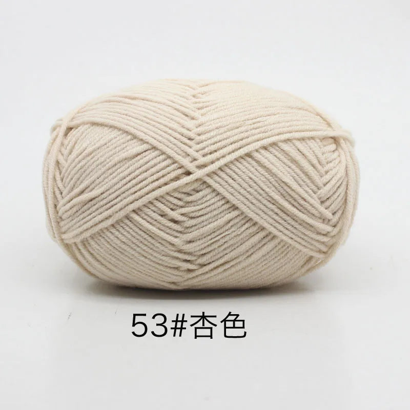 40-50g/Set 4ply Milk Cotton(80%) Knitting Yarn Needlework Dyed Lanas For Crochet Craft Sweater Hat Dolls At Low Price