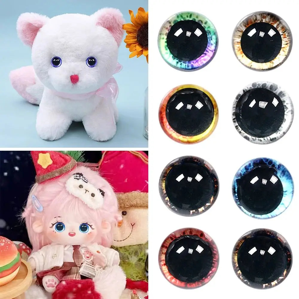 10pairs 6mm-20mm Plastic Safety Glitter  Crystal Eyes Crafts Bear Animal DIY Dolls Puppet Accessories Stuffed Toys PartsEyes