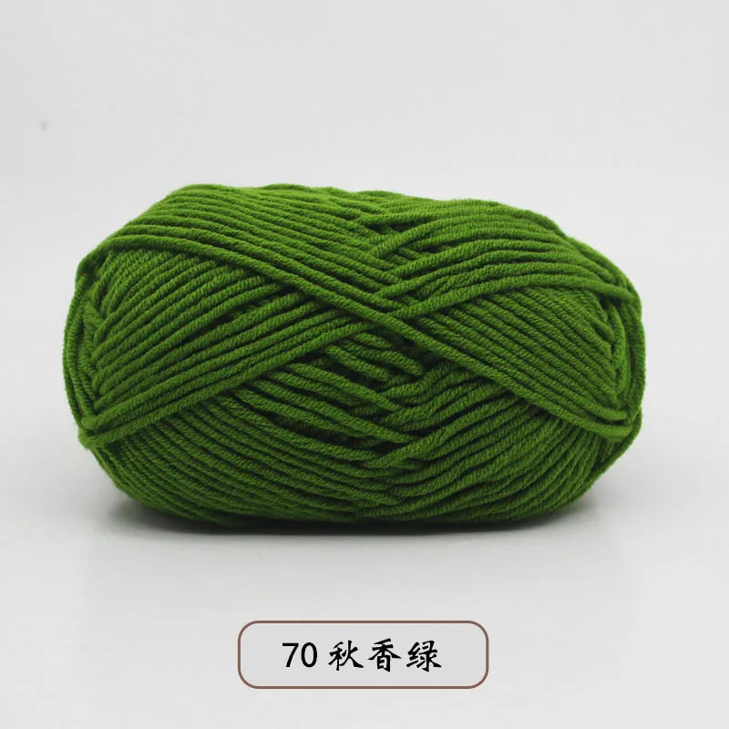 40-50g/Set 4ply Milk Cotton(80%) Knitting Yarn Needlework Dyed Lanas For Crochet Craft Sweater Hat Dolls At Low Price