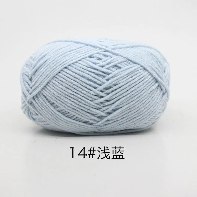40-50g/Set 4ply Milk Cotton(80%) Knitting Yarn Needlework Dyed Lanas For Crochet Craft Sweater Hat Dolls At Low Price