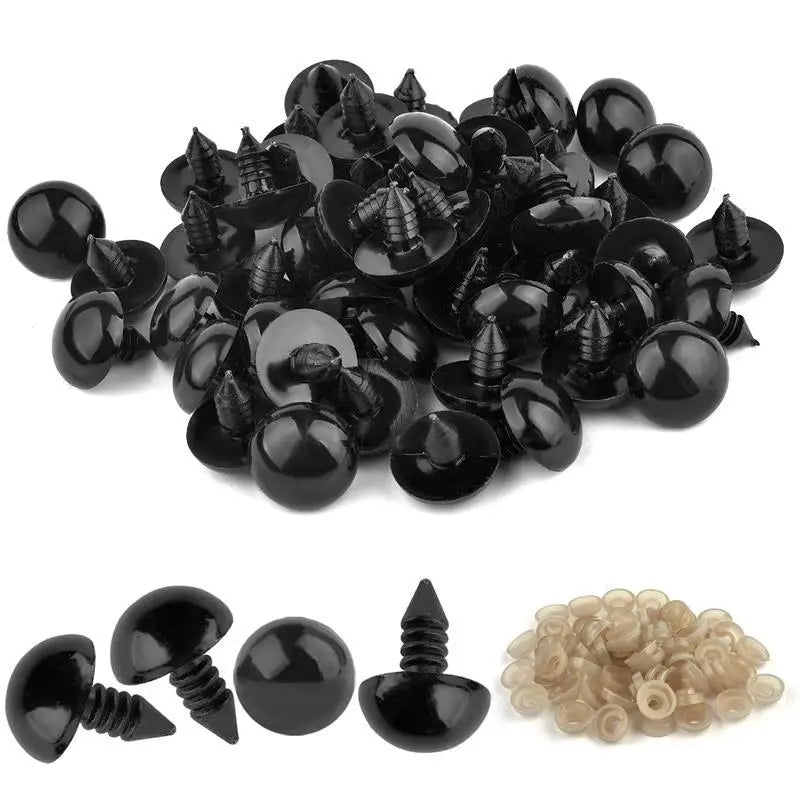 50/100pcs 5-20mm Safety Eyes Eyeball Black Plastic Doll Accessories  For Toys Amigurumi Diy Kit Crafts Eyes Animal Doll Decor