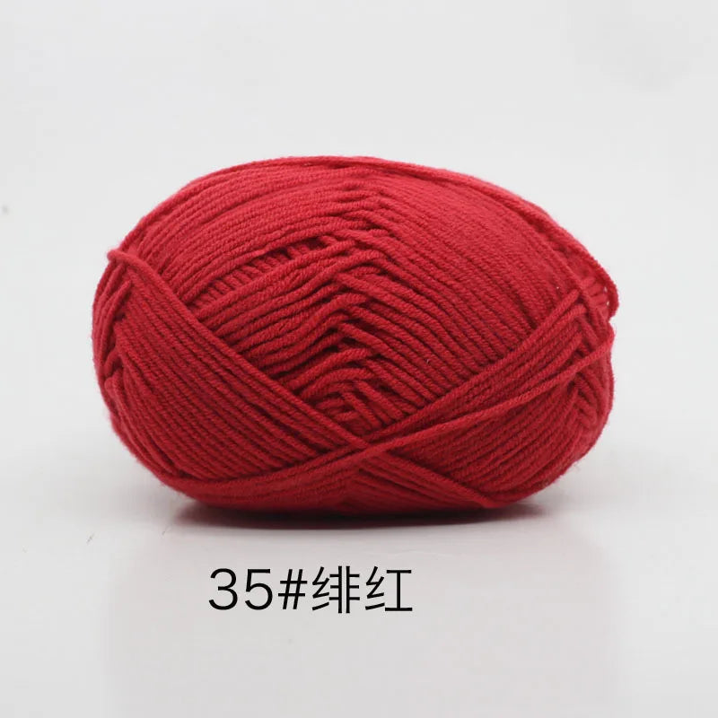 40-50g/Set 4ply Milk Cotton(80%) Knitting Yarn Needlework Dyed Lanas For Crochet Craft Sweater Hat Dolls At Low Price