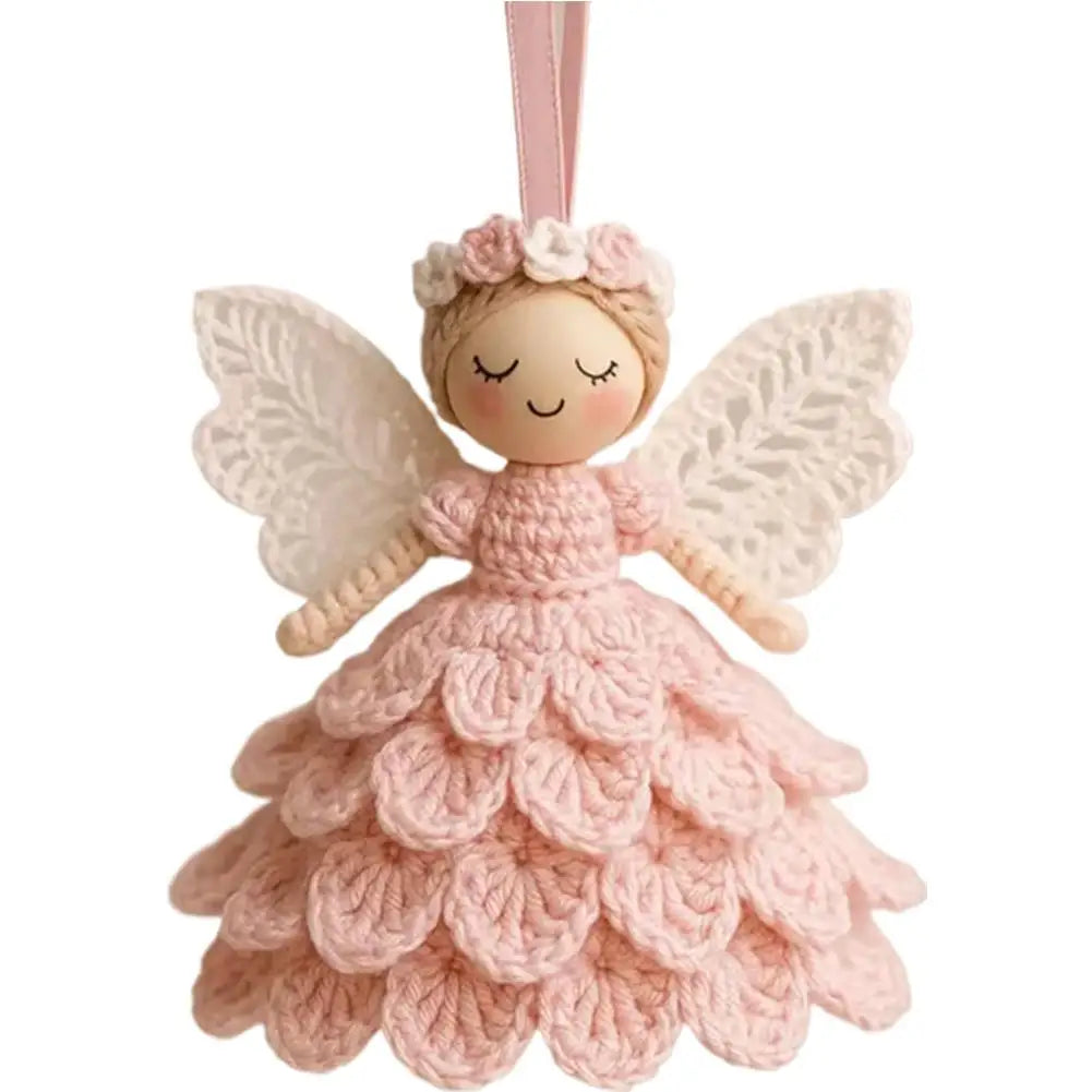 DIY Crochet Angel Ornament Kit Christmas Tree Decor Handmade Holiday Craft with Soft Yarn Step by Step Instructions