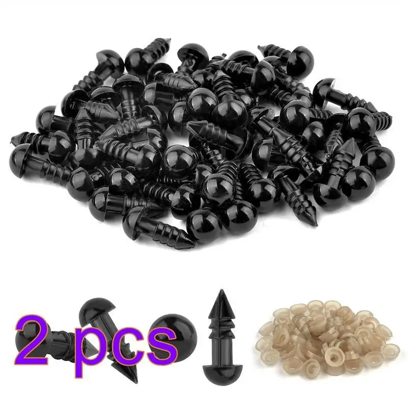 50/100pcs 5-20mm Safety Eyes Eyeball Black Plastic Doll Accessories  For Toys Amigurumi Diy Kit Crafts Eyes Animal Doll Decor