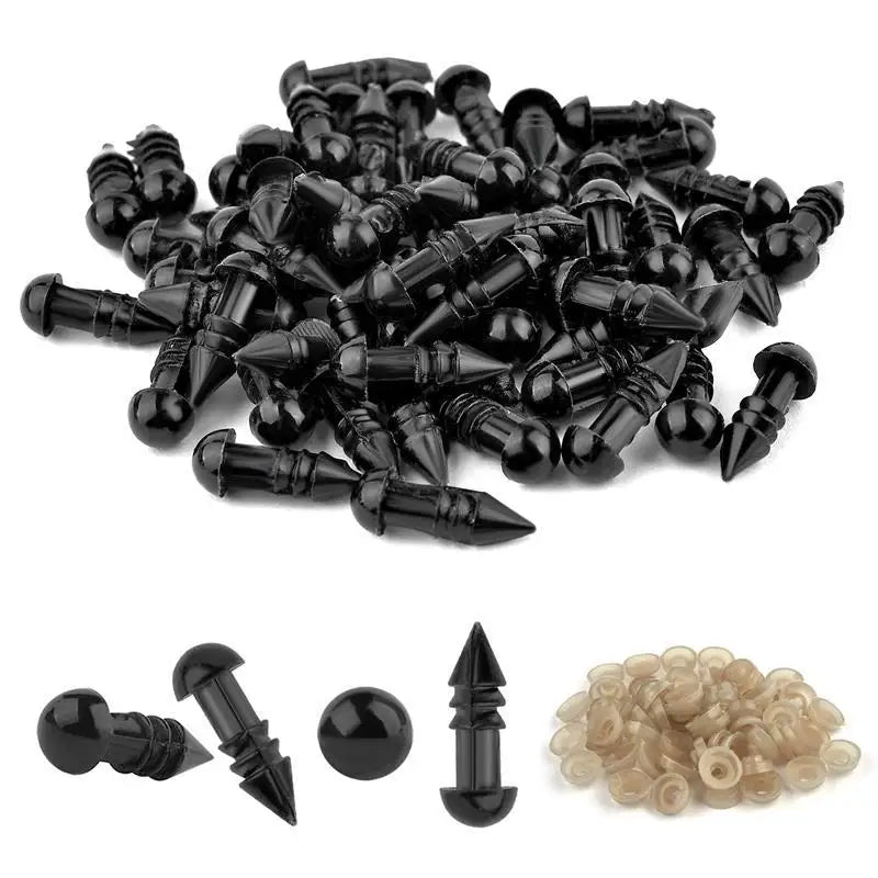 50/100pcs 5-20mm Safety Eyes Eyeball Black Plastic Doll Accessories  For Toys Amigurumi Diy Kit Crafts Eyes Animal Doll Decor