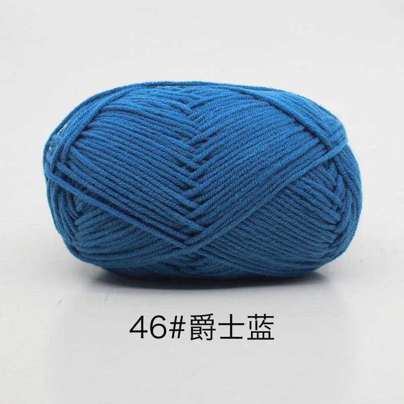 40-50g/Set 4ply Milk Cotton(80%) Knitting Yarn Needlework Dyed Lanas For Crochet Craft Sweater Hat Dolls At Low Price