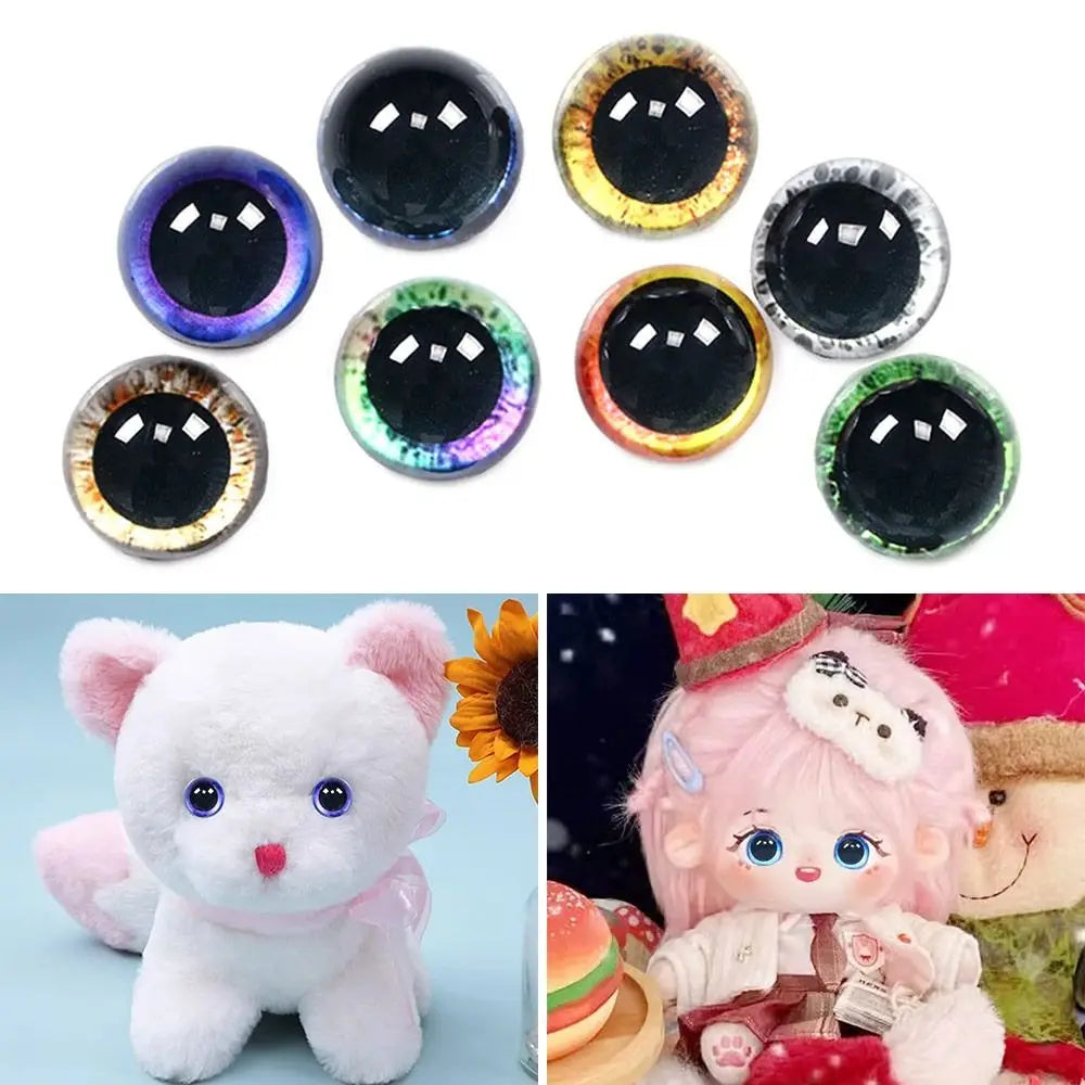 10pairs 6mm-20mm Plastic Safety Glitter  Crystal Eyes Crafts Bear Animal DIY Dolls Puppet Accessories Stuffed Toys PartsEyes
