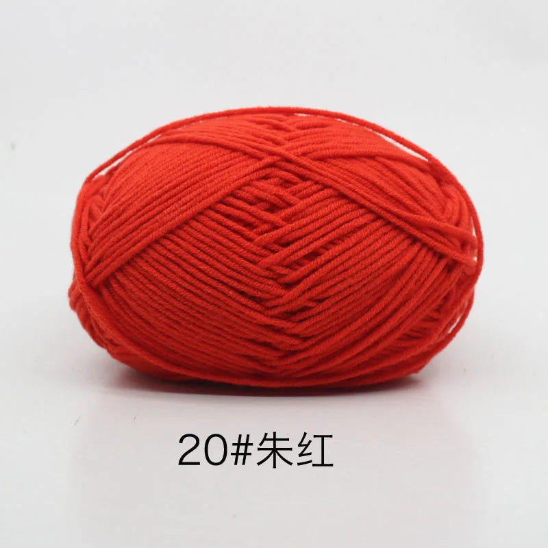 40-50g/Set 4ply Milk Cotton(80%) Knitting Yarn Needlework Dyed Lanas For Crochet Craft Sweater Hat Dolls At Low Price