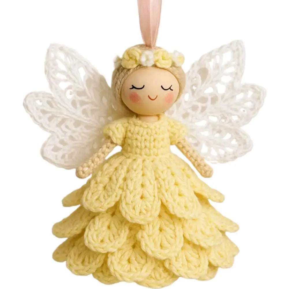 DIY Crochet Angel Ornament Kit Christmas Tree Decor Handmade Holiday Craft with Soft Yarn Step by Step Instructions